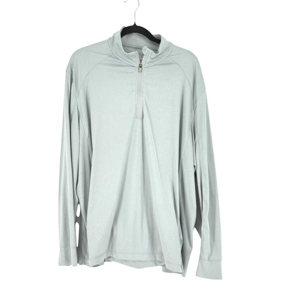 Vineyard Vines Performance Quarter Zip Pullover Pockets Light Gray Mens XXL Golf